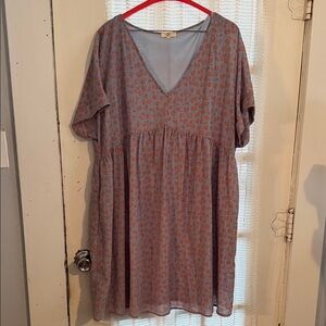 Entro Blue and Orange AP Dress - Lined with pockets